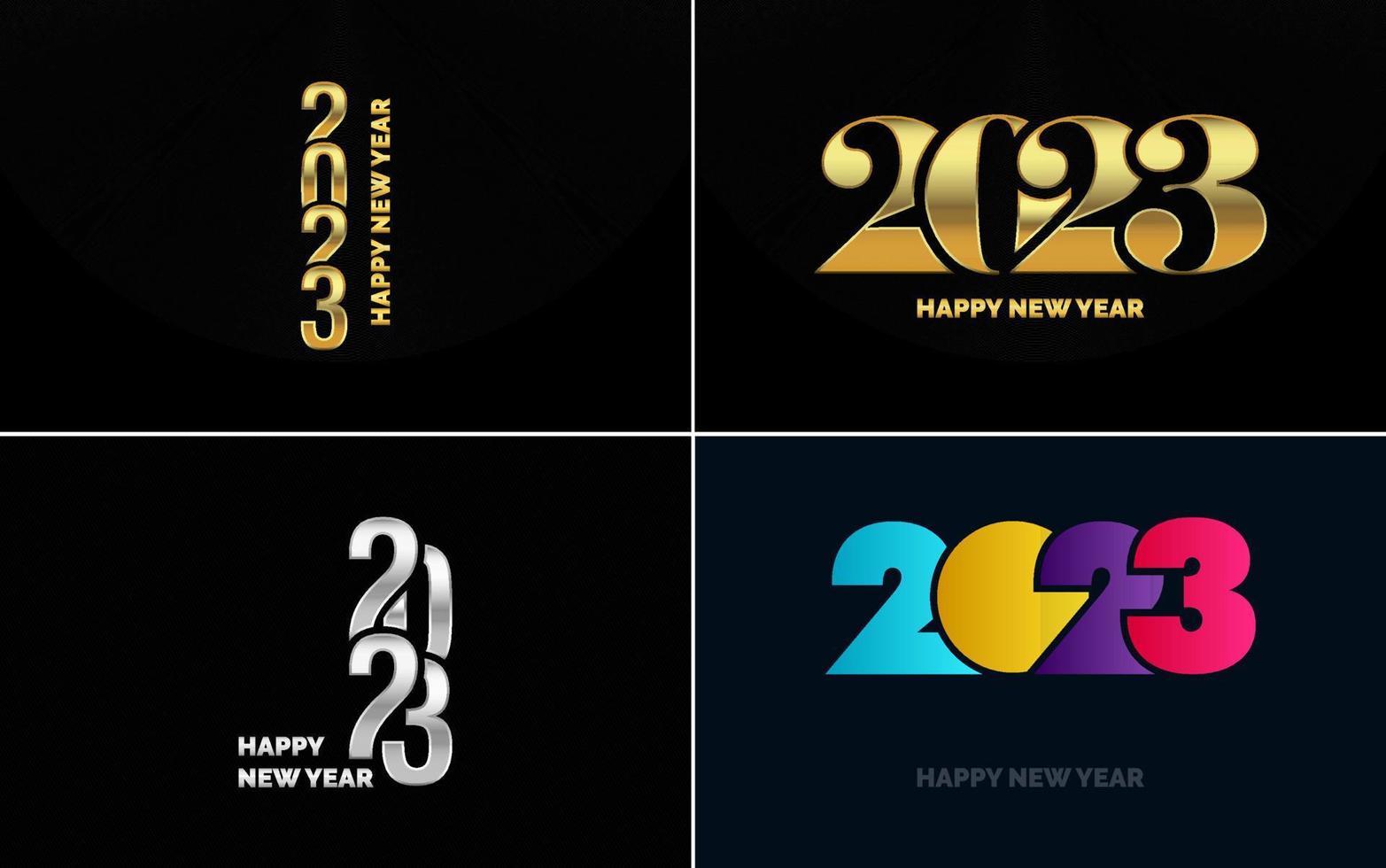 Happy New Year 2023 text design. Cover of business diary for 2023 with wishes. Brochure design template. card. banner vector
