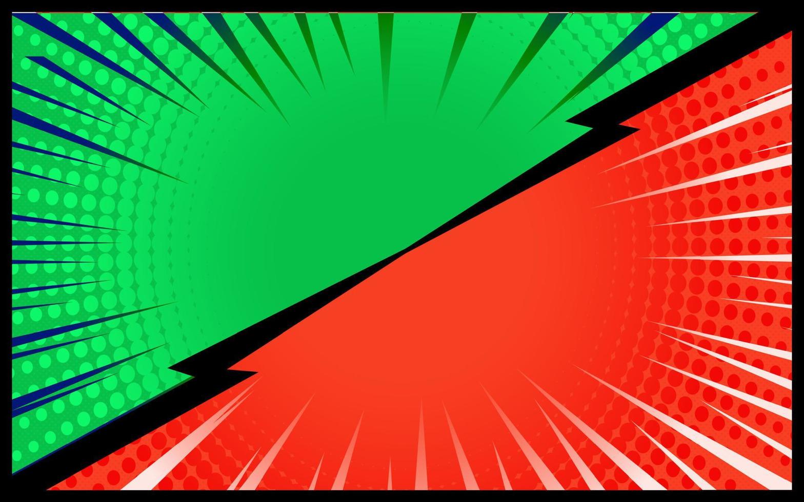 vector retro de fondo cómico verde y rojo