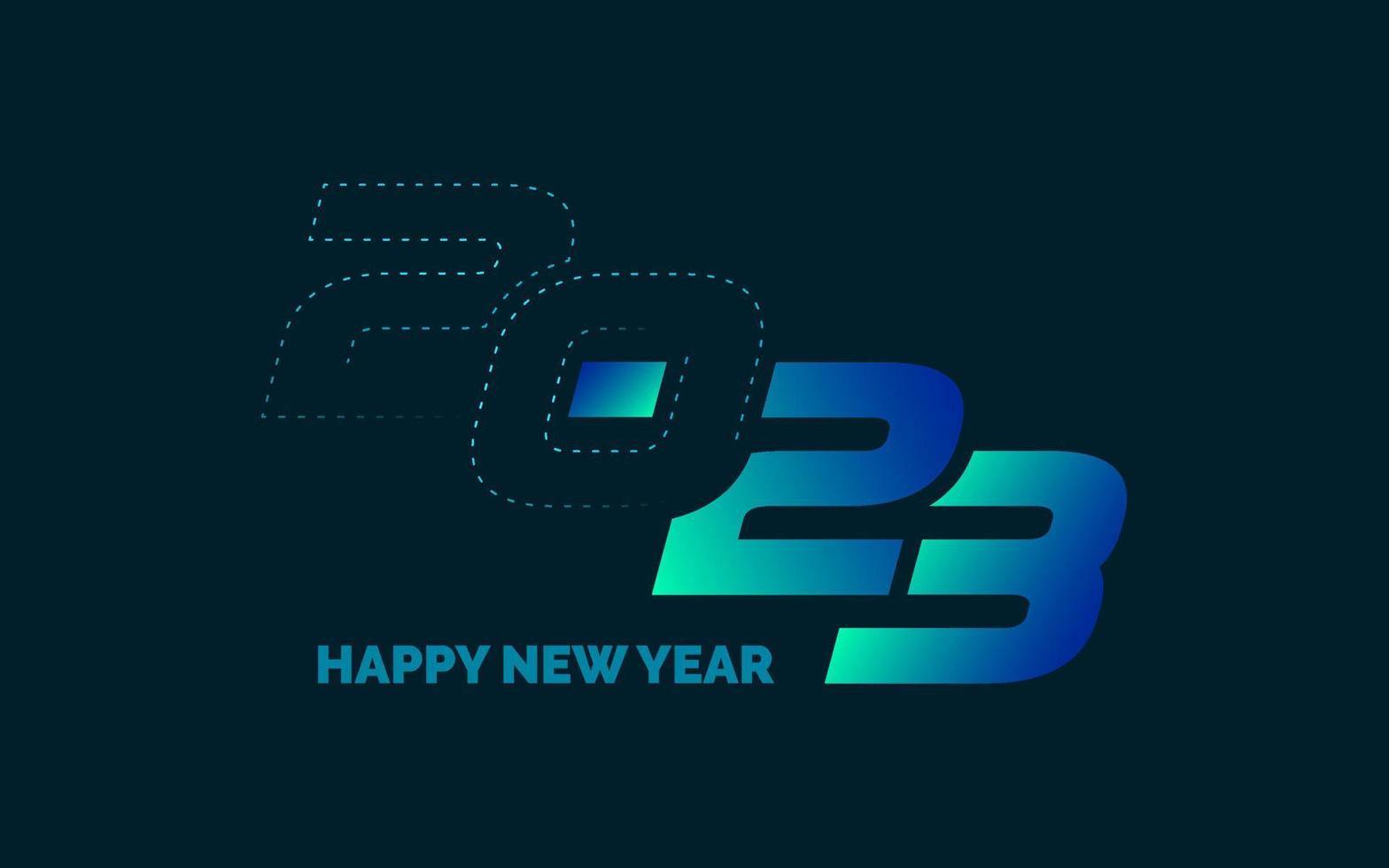 Happy New Year 2023 text design. for Brochure design template. card. banner vector