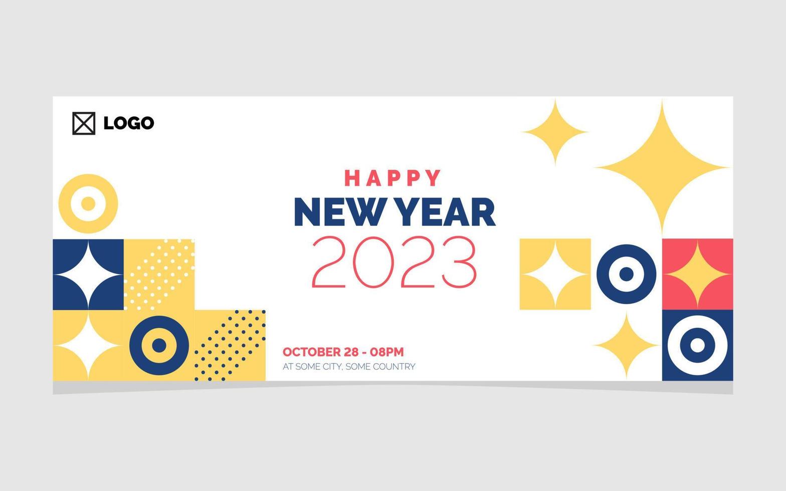 diseño de banner de feliz año nuevo 2023 vector