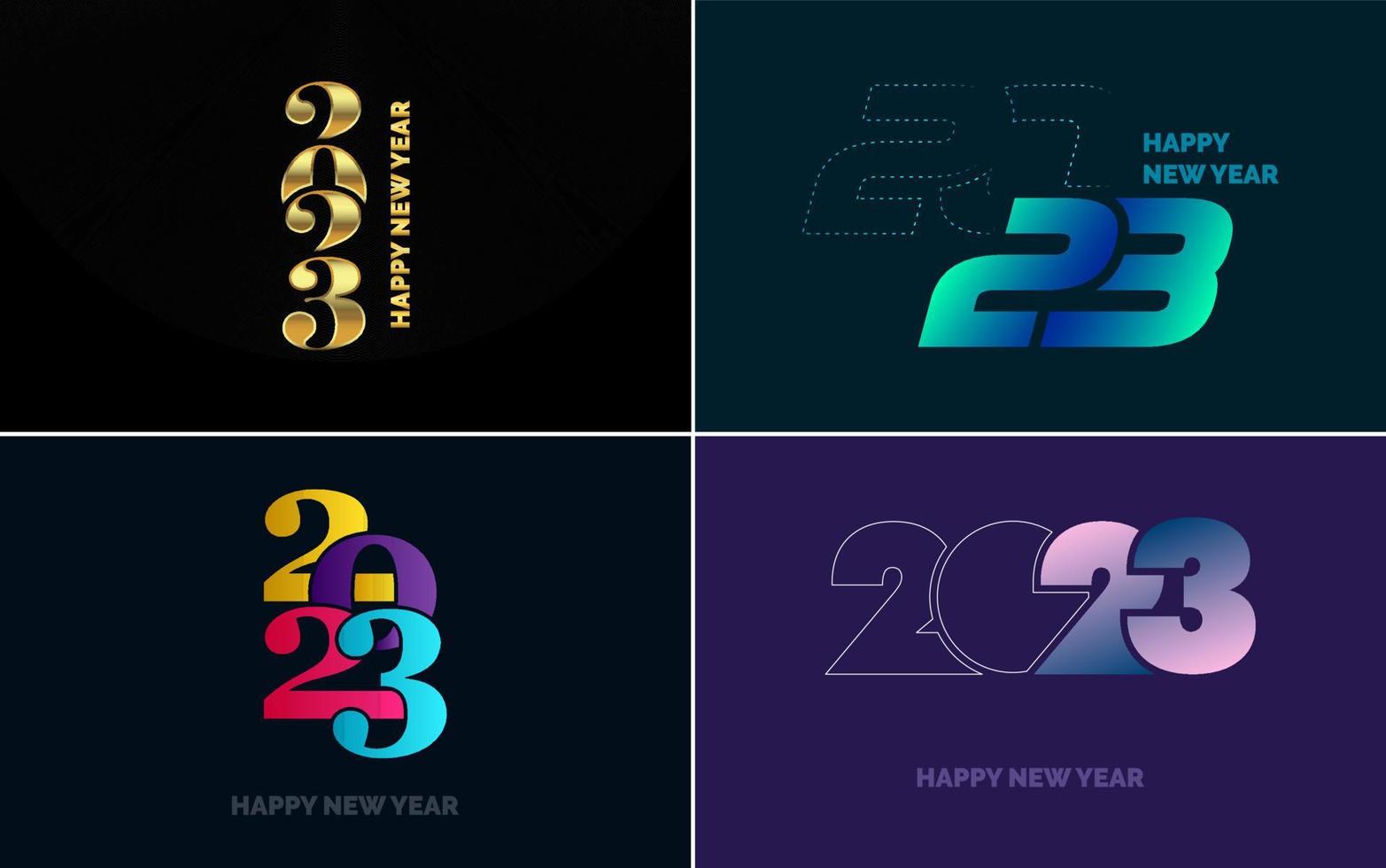 Happy New Year 2023 text design. Cover of business diary for 2023 with wishes. Brochure design template. card. banner vector