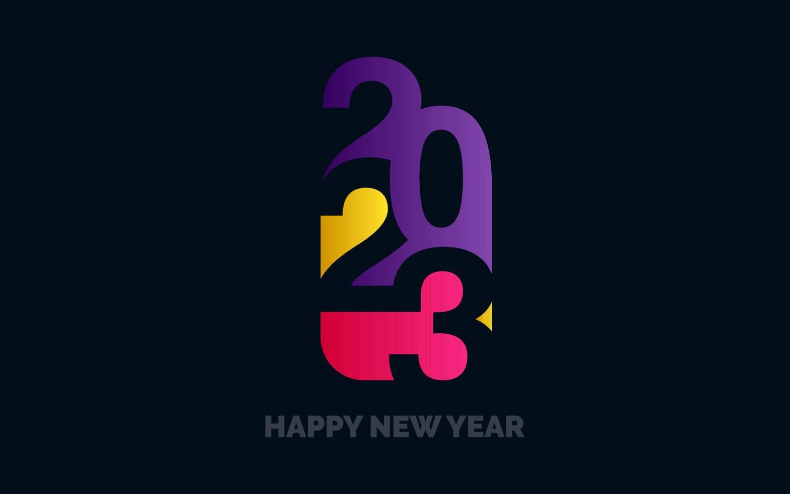 Happy New Year 2023 text design. for Brochure design template. card. banner vector