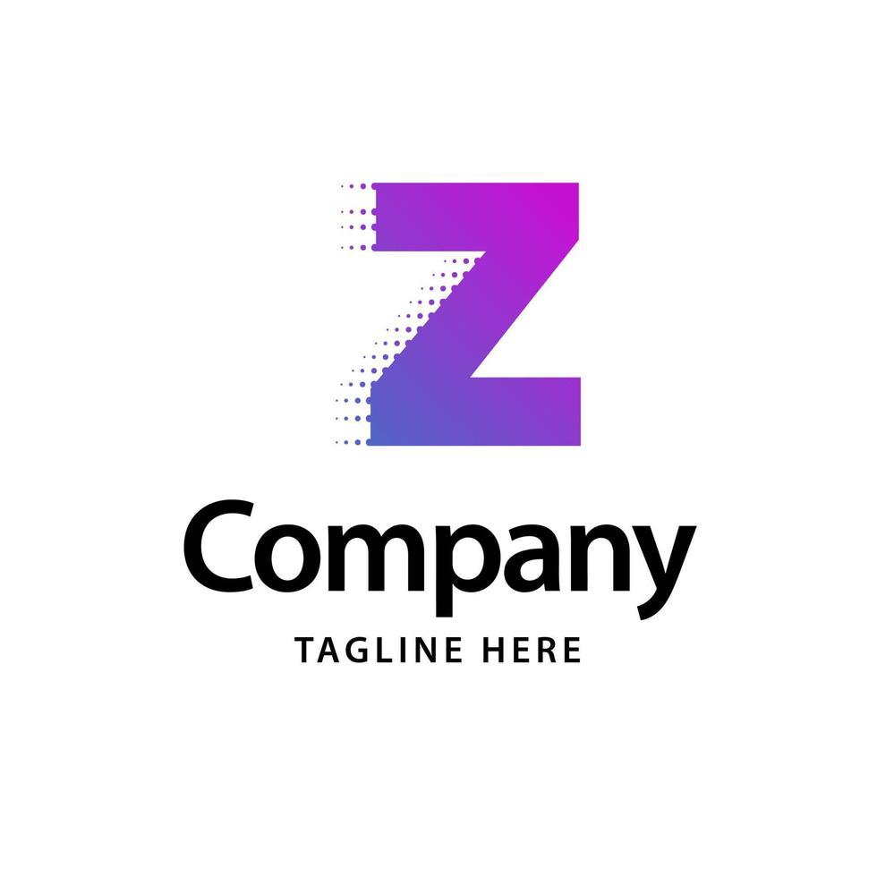 logotipo morado z. diseño de identidad de marca comercial vector