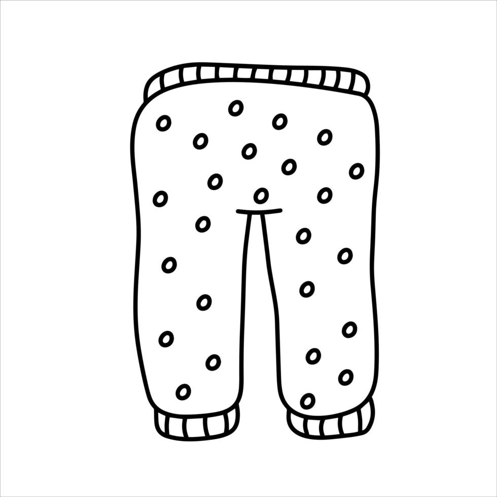 pantalones de bebé ropa infantil y pijamas. ilustración de contorno de dibujos animados aislado sobre fondo blanco vector