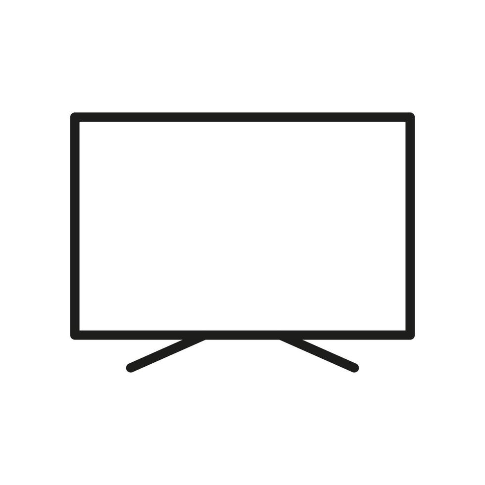 televisor con icono de línea de monitor ancho. pictograma lineal de pantalla led de televisión. símbolo de contorno del monitor de tecnología electrónica lcd. equipo doméstico de televisión inteligente. trazo editable. ilustración vectorial aislada. vector
