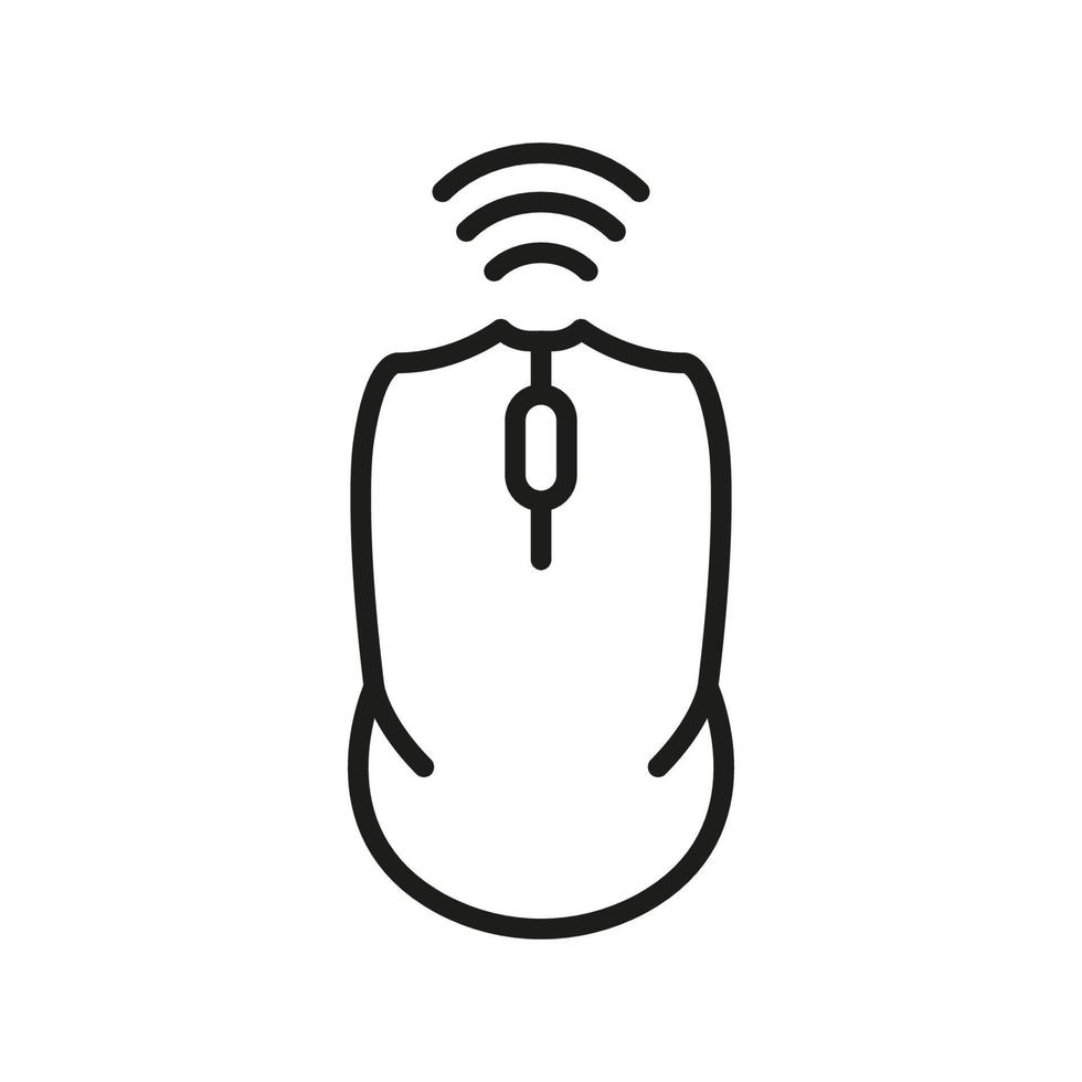 Computer Mouse Line Icon. PC Wireless Tool Linear Pictogram. Cursor Pointer Scroll, Click Outline Symbol. Wireless Technology Computer Equipment. Editable Stroke. Isolated Vector Illustration.