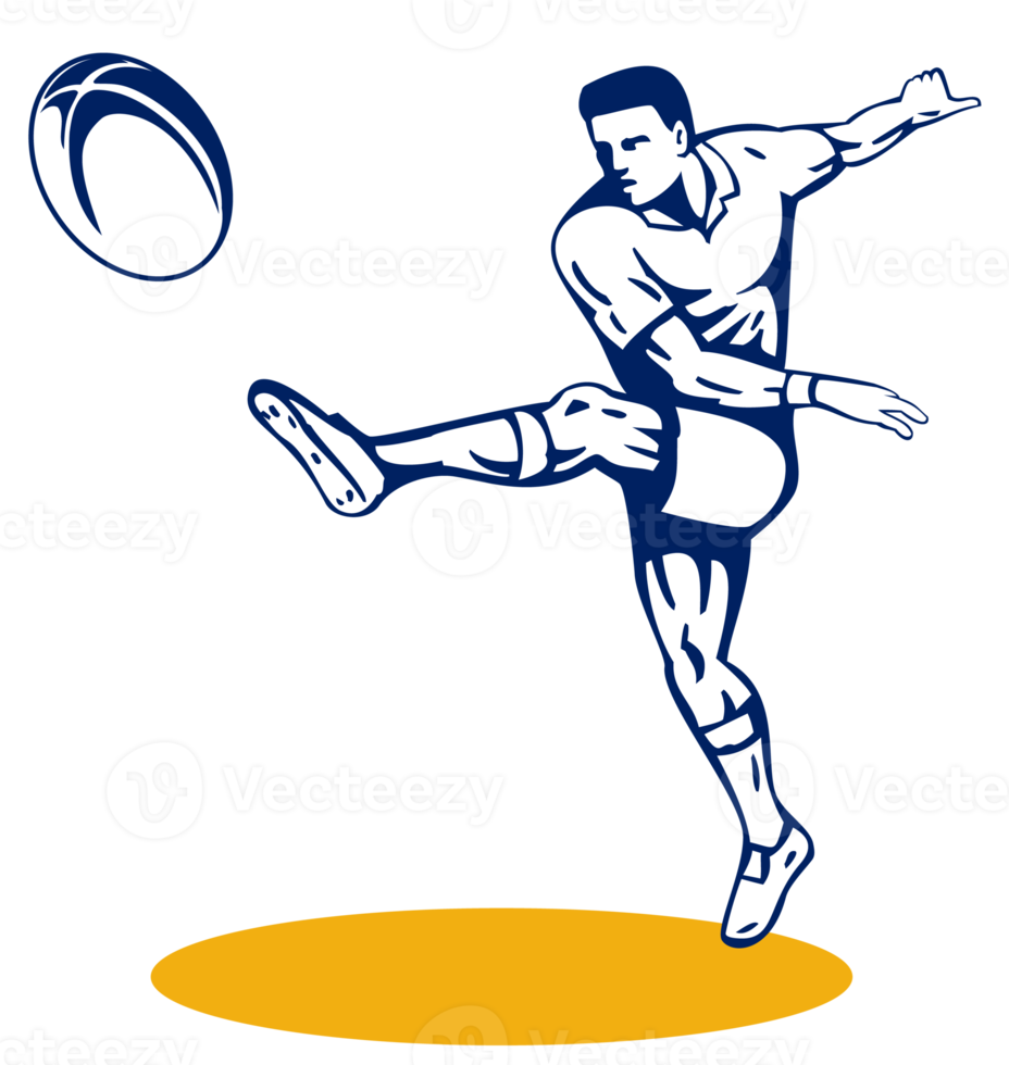 desenho de chute de jogador de rugby png