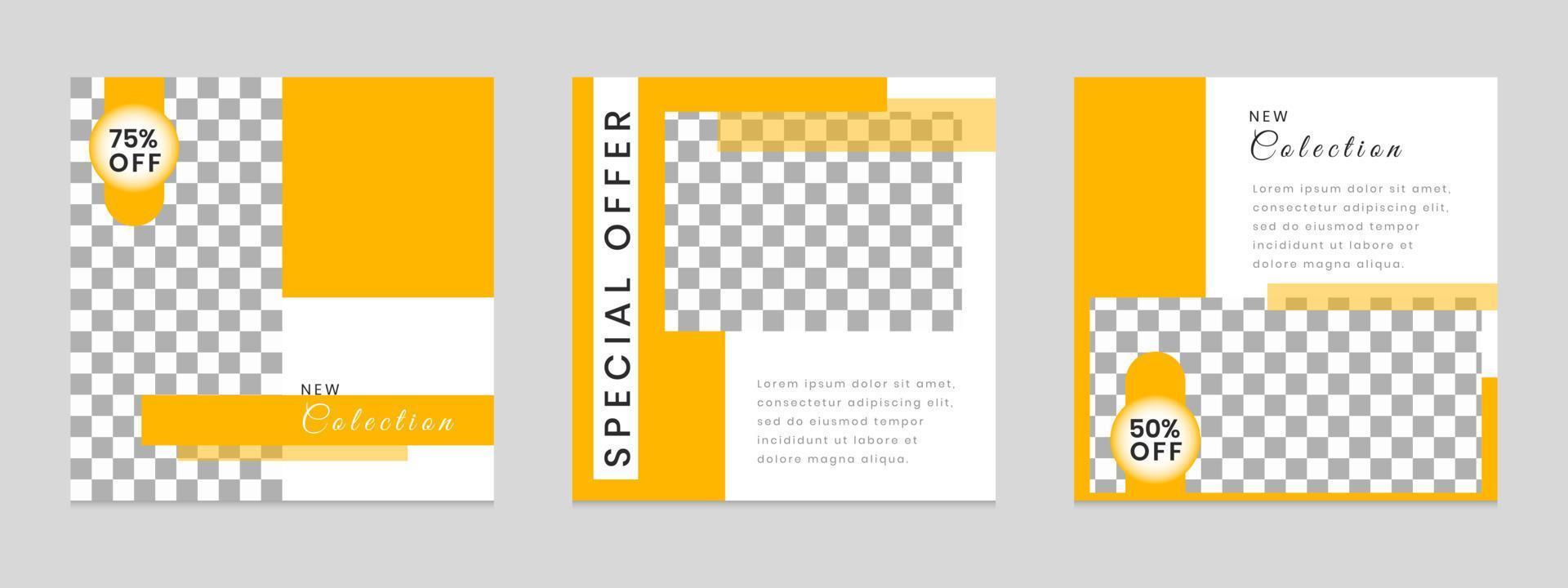 social media post templates vector