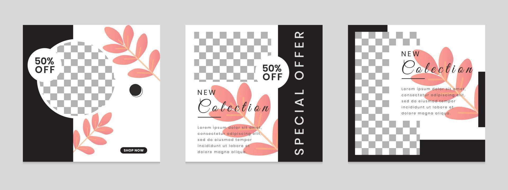 social media post template vector