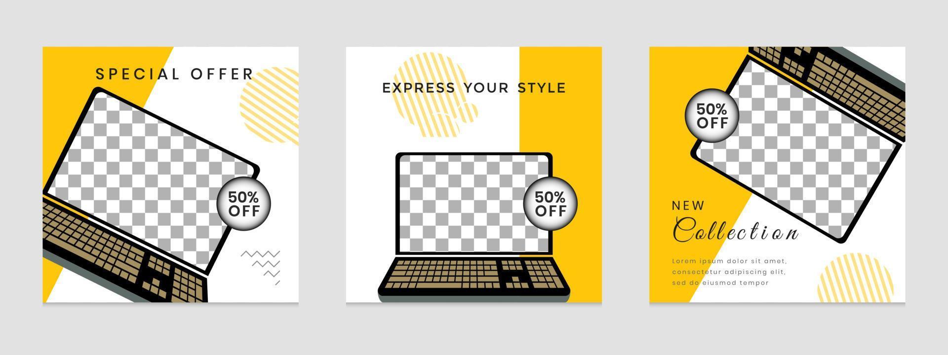 social media post template vector