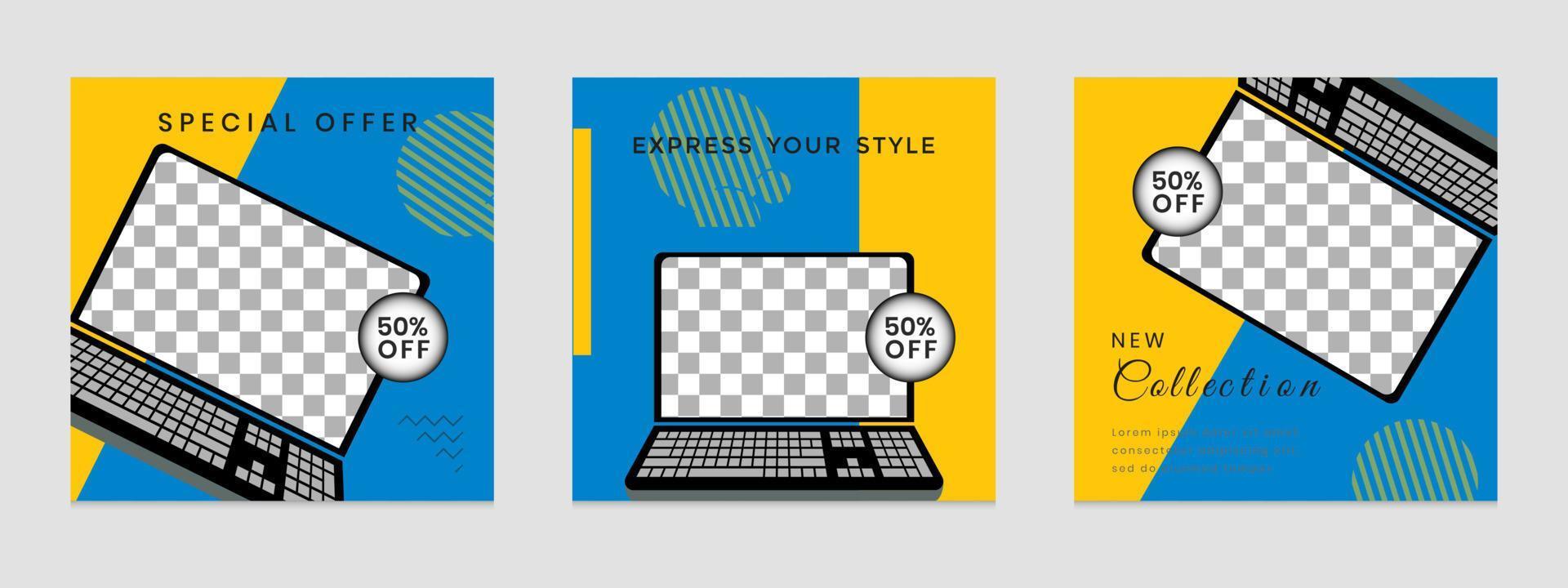 social media post template vector