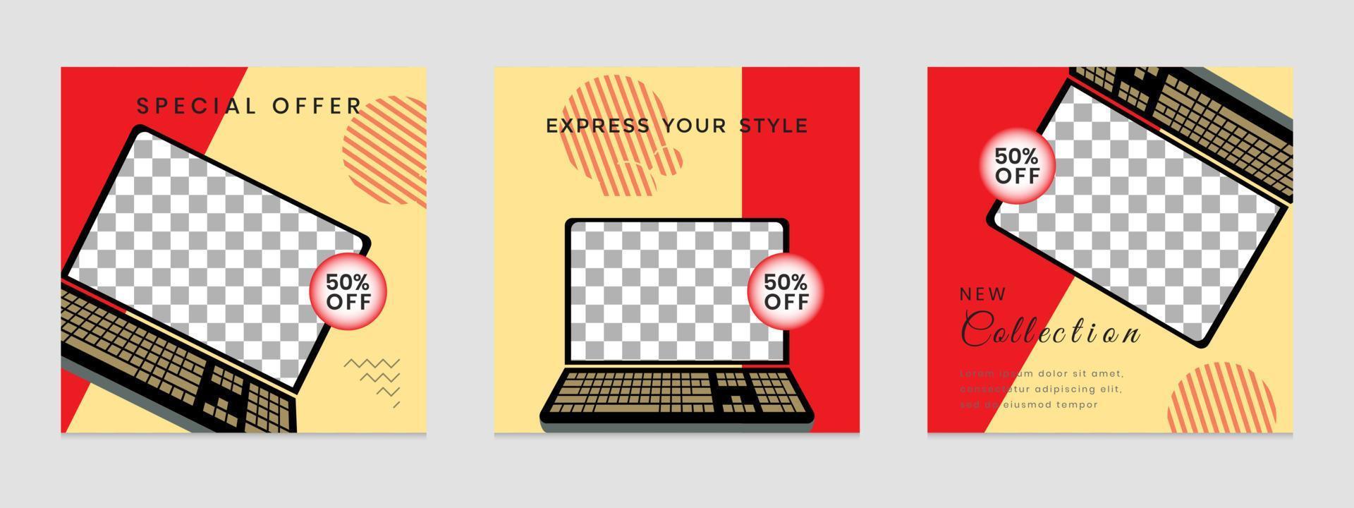 social media post template vector