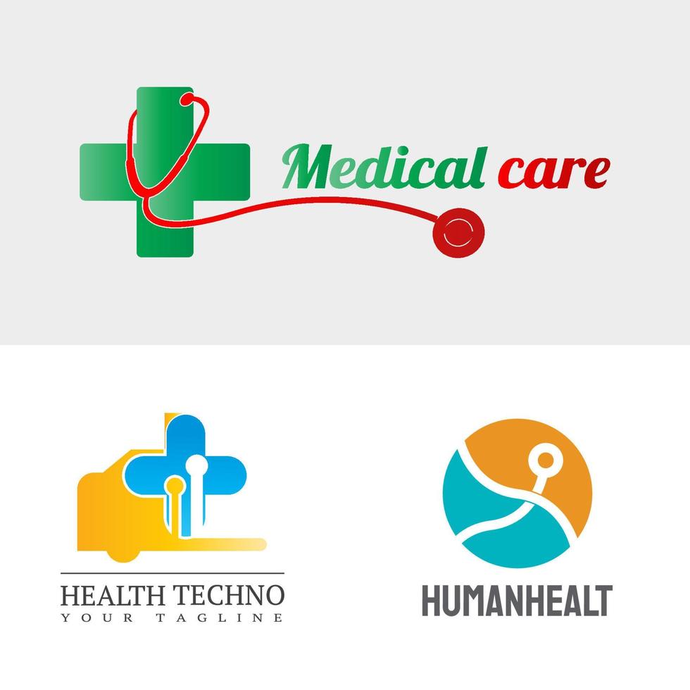 icono o logotipo de atención médica para aplicaciones o sitios web vector