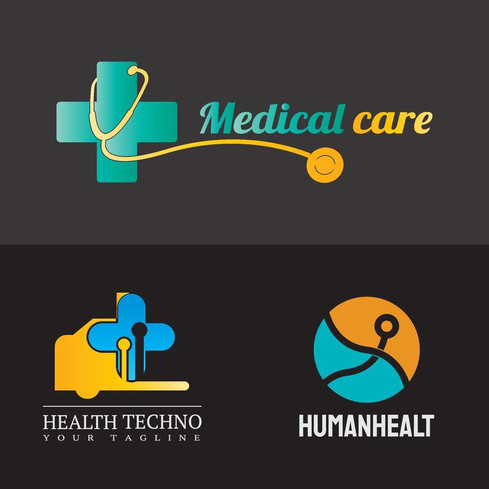 icono o logotipo de atención médica para aplicaciones o sitios web vector