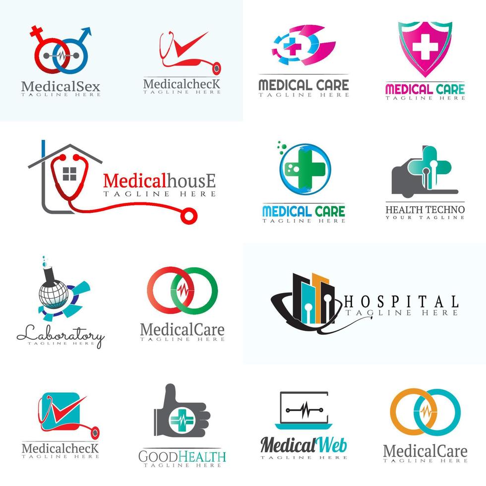 icono o logotipo de atención médica para aplicaciones o sitios web vector