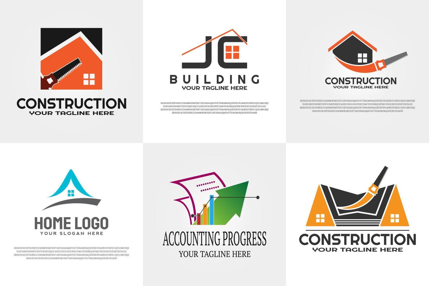 logotipo o icono de edificio o construcción vector