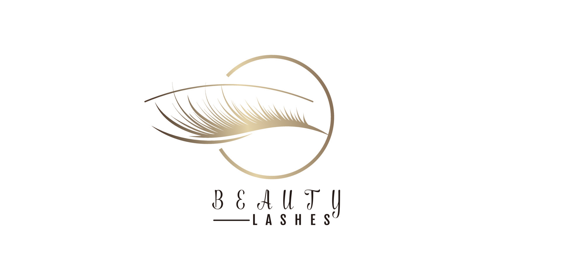 Beauty lashes logo with gold gradient for beauty business premium