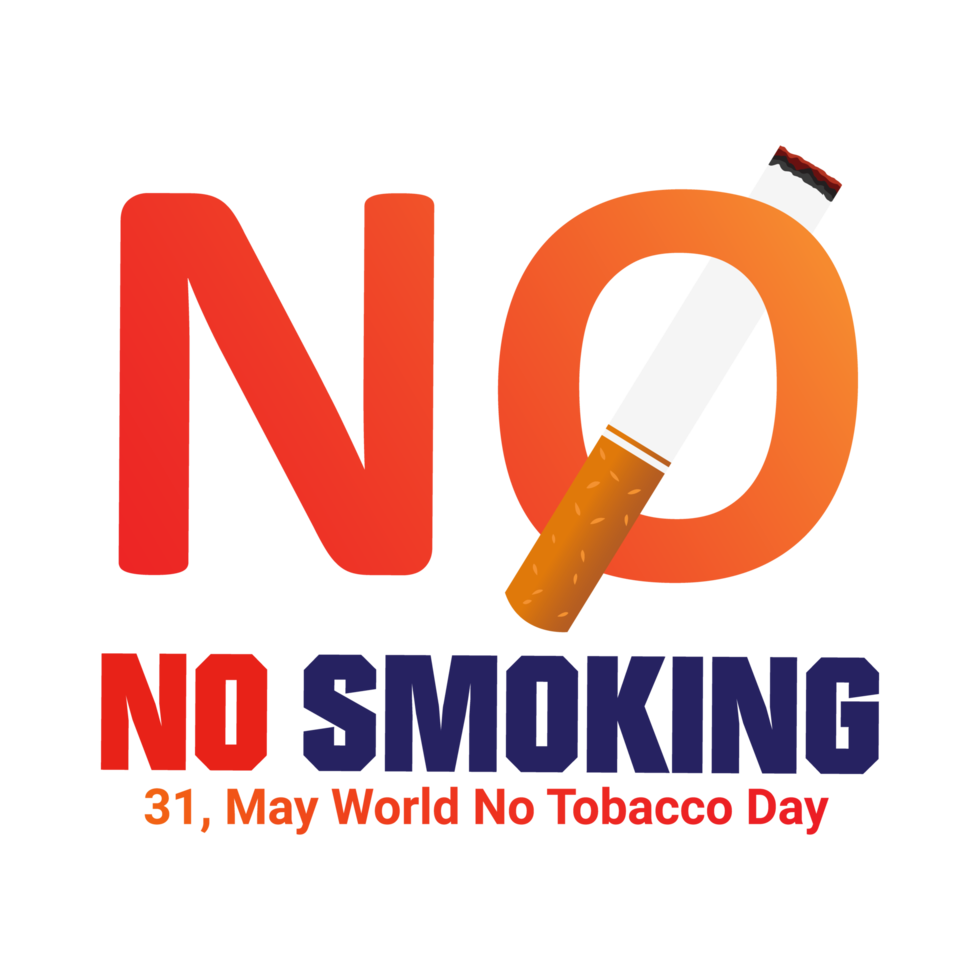 No Smoking World no tobacco day Graphic illustration isolated on Png Transparent Background