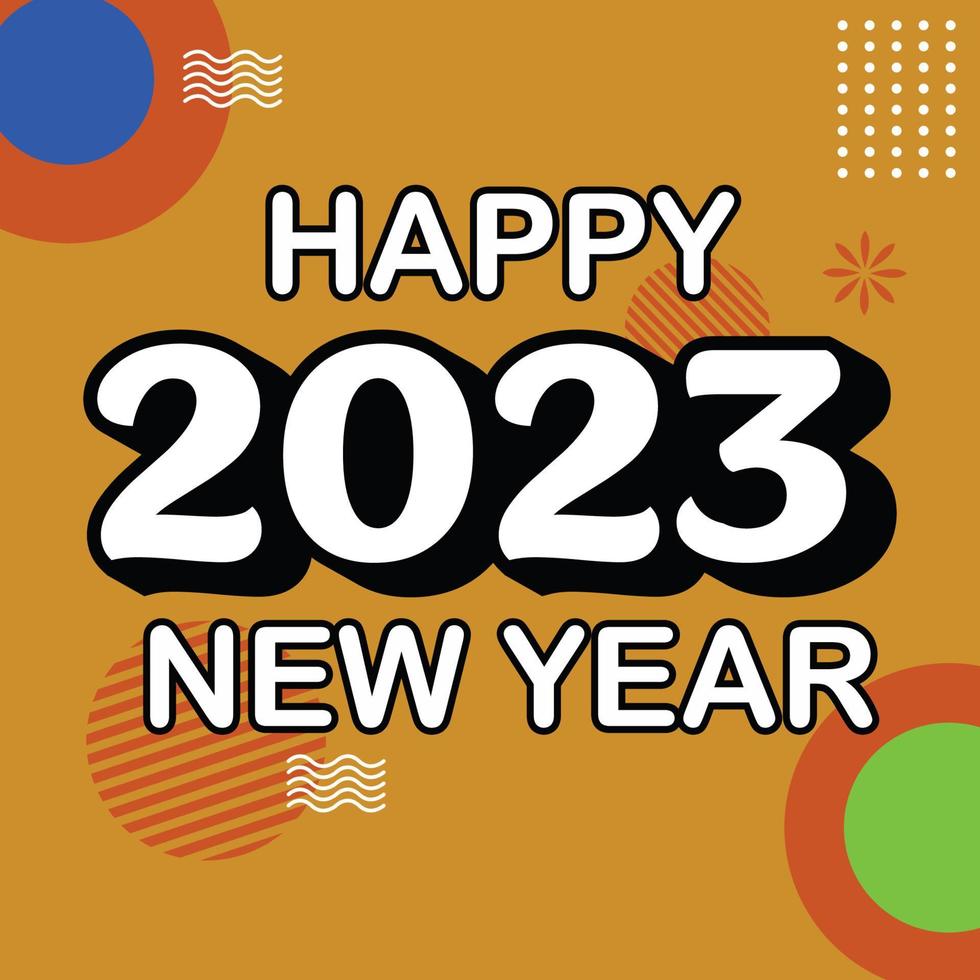 feliz año nuevo 2023 diseño de vector de fondo abstracto