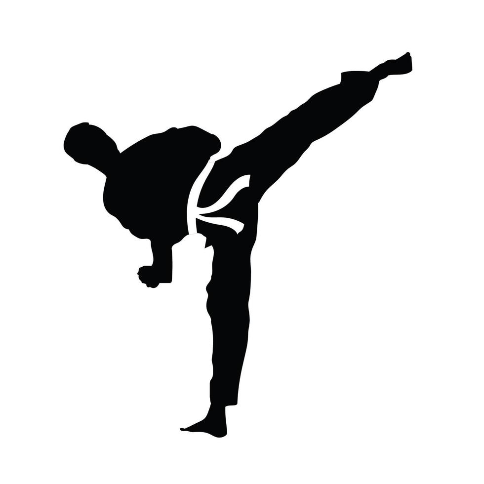 taekwondo artes marciales deporte silueta vector diseño