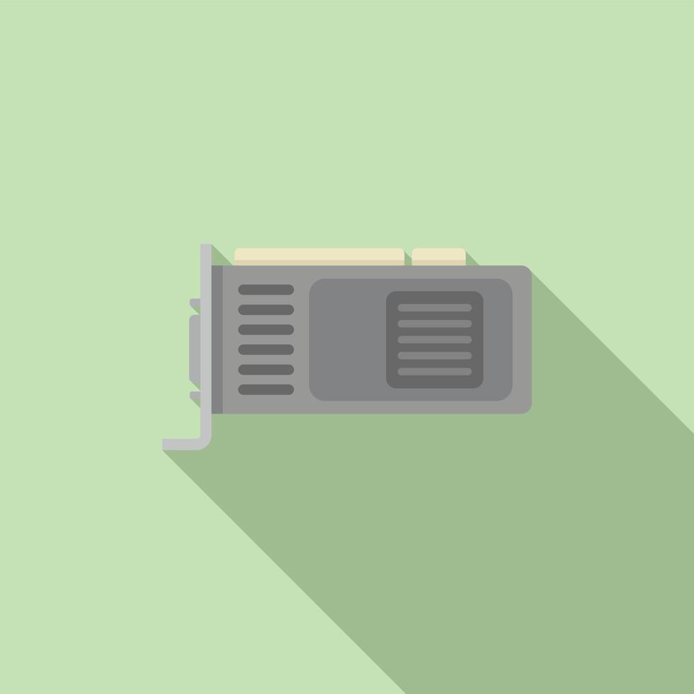 icono de pantalla gpu vector plano. vídeo de computadora