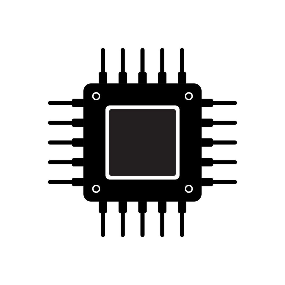 procesador, vector de icono de cpu. símbolo de signo de unidad central de procesamiento