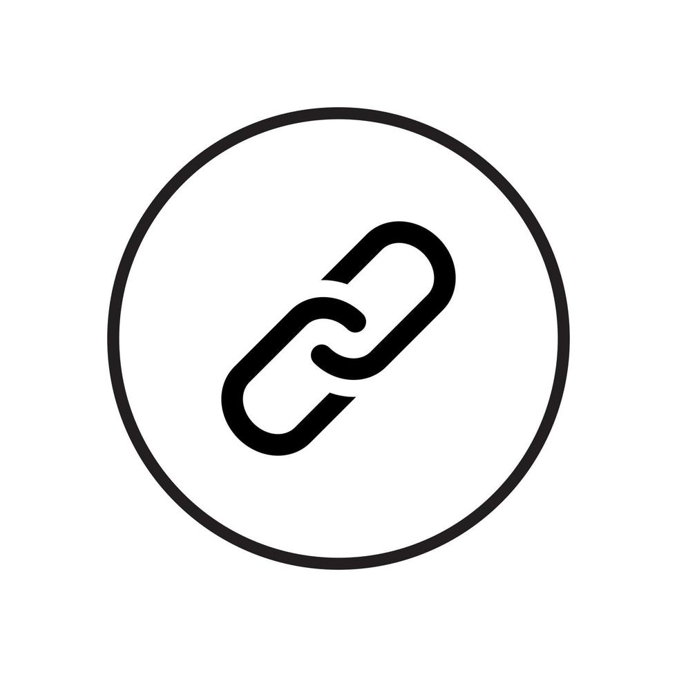 Link button icon vector isolated on circle line background