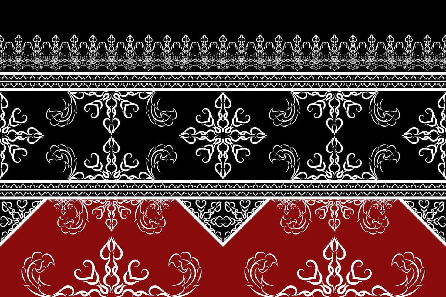 Ethnic fabric pattern Designed from geometric shapes Ethnic Asian style fabric pattern Used for home decoration, carpet work, indoor and outdoor use. vector