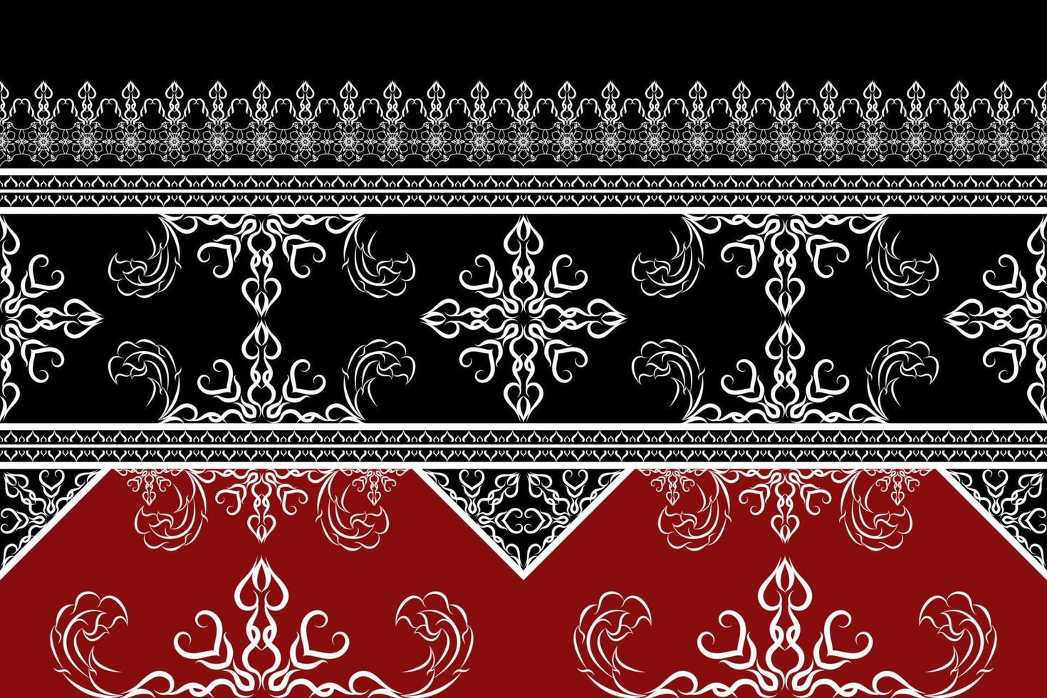 Ethnic fabric pattern Designed from geometric shapes Ethnic Asian style fabric pattern Used for home decoration, carpet work, indoor and outdoor use. vector