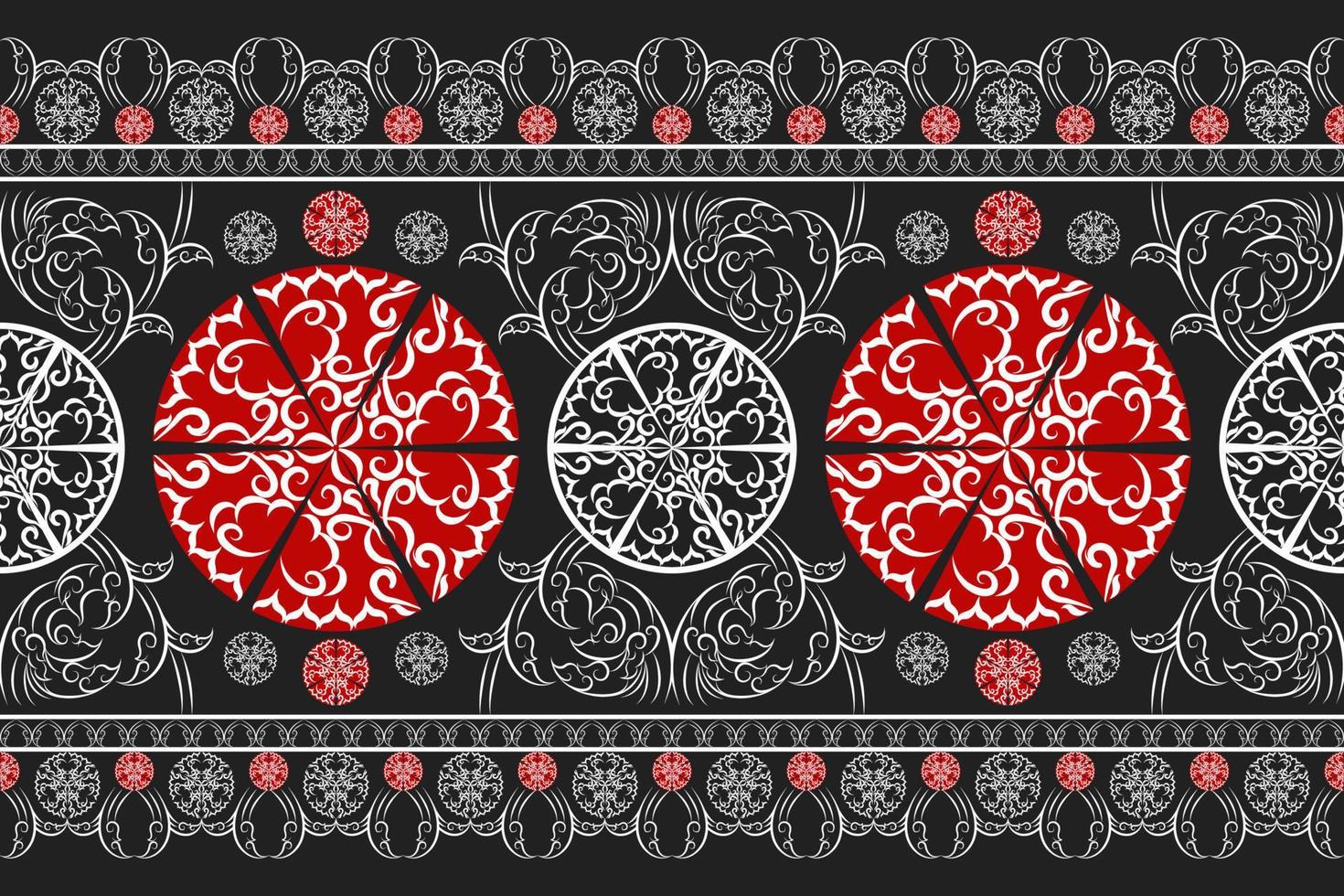 Ethnic fabric pattern Designed from geometric shapes Ethnic Asian style fabric pattern Used for home decoration, carpet work, indoor and outdoor use. vector