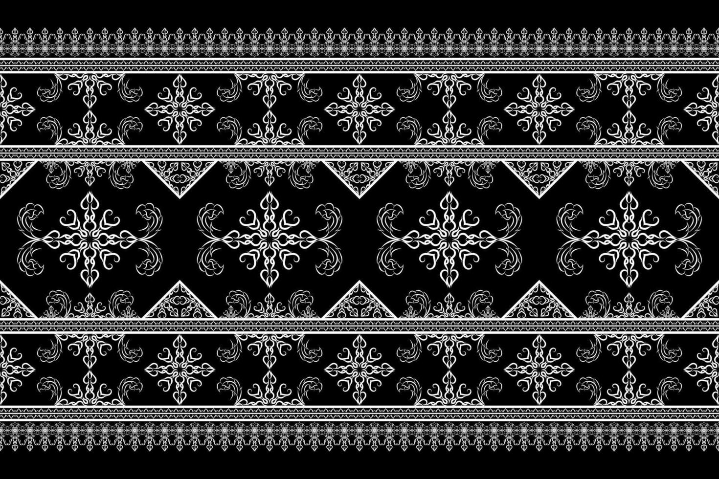 Ethnic fabric pattern Designed from geometric shapes Ethnic Asian style fabric pattern Used for home decoration, carpet work, indoor and outdoor use. vector