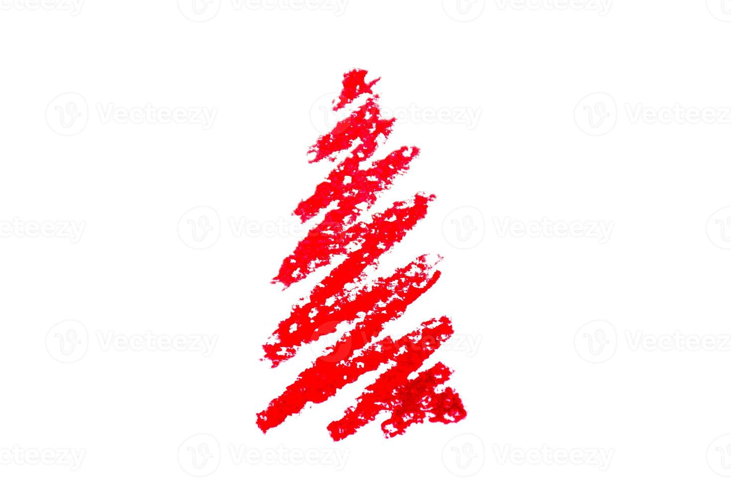 Christmas tree crayon paint isolated on white background photo