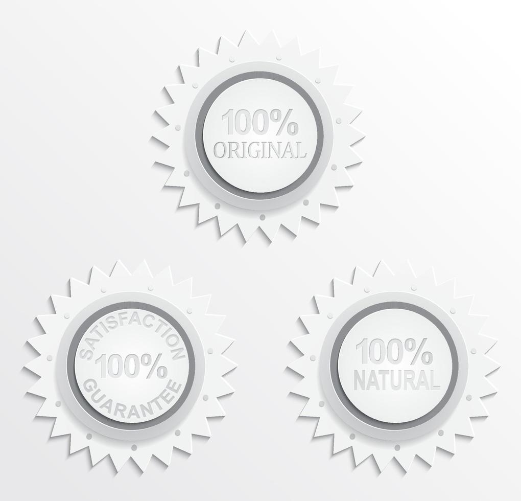 white paper 100 percent original guarantee vector