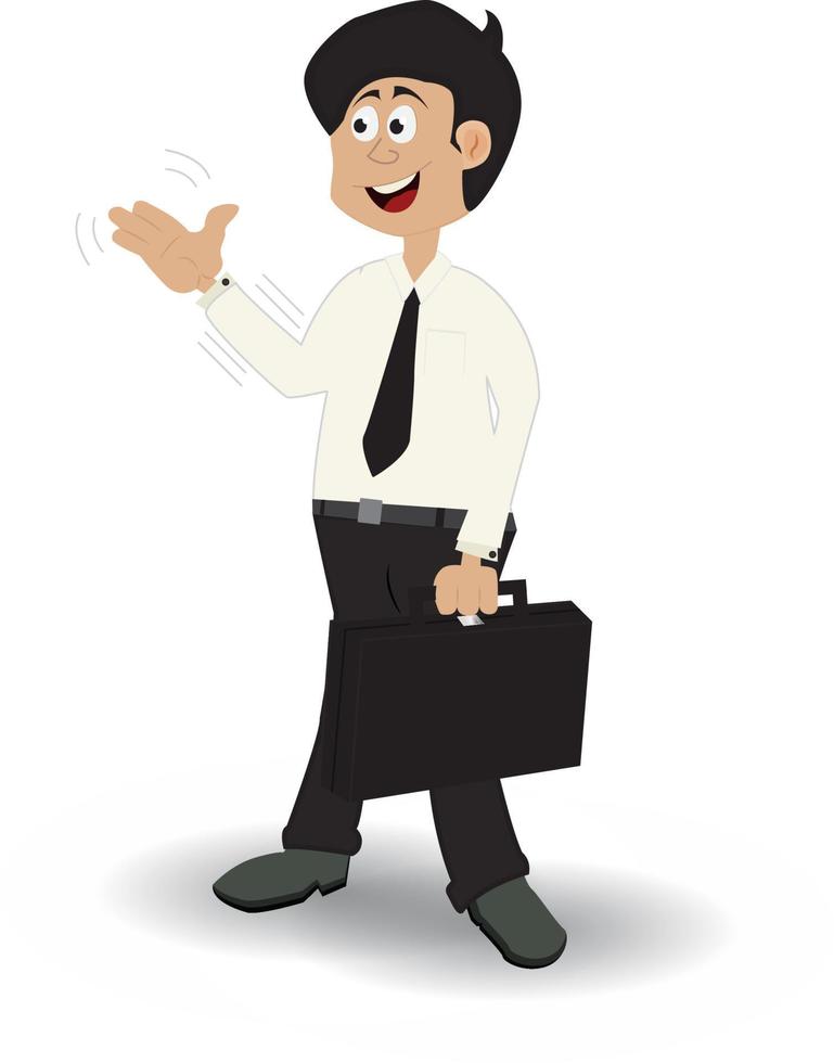 cartoon success manager smiling happy vector