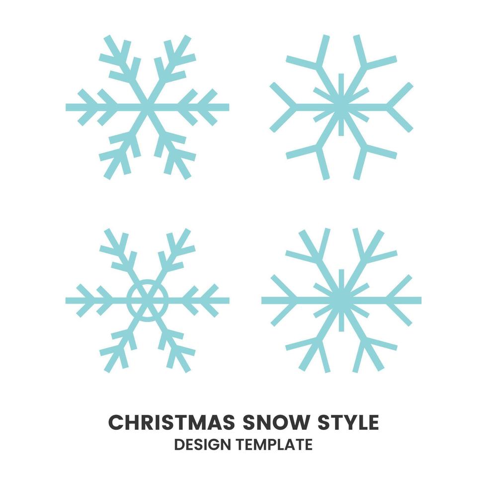 conjunto de copos de nieve en estilo de línea fina. ilustración vectorial vector