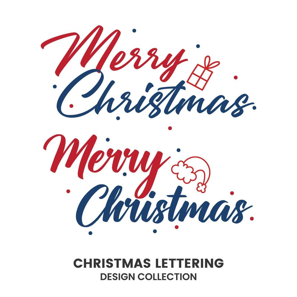 Christmas lettering badge on white background design template vector