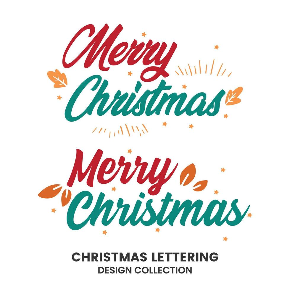 Christmas lettering badge on white background design template vector