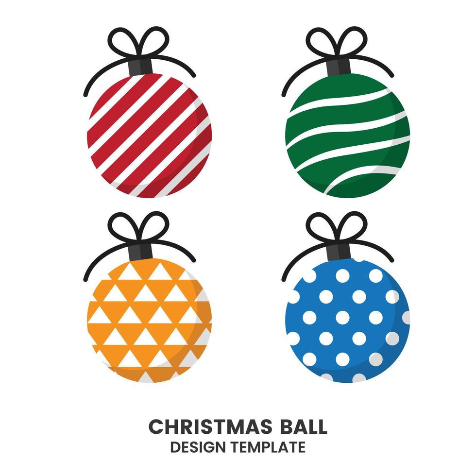 colección de diferentes plantillas de bolas de Navidad. decoración de juguetes de año nuevo vector