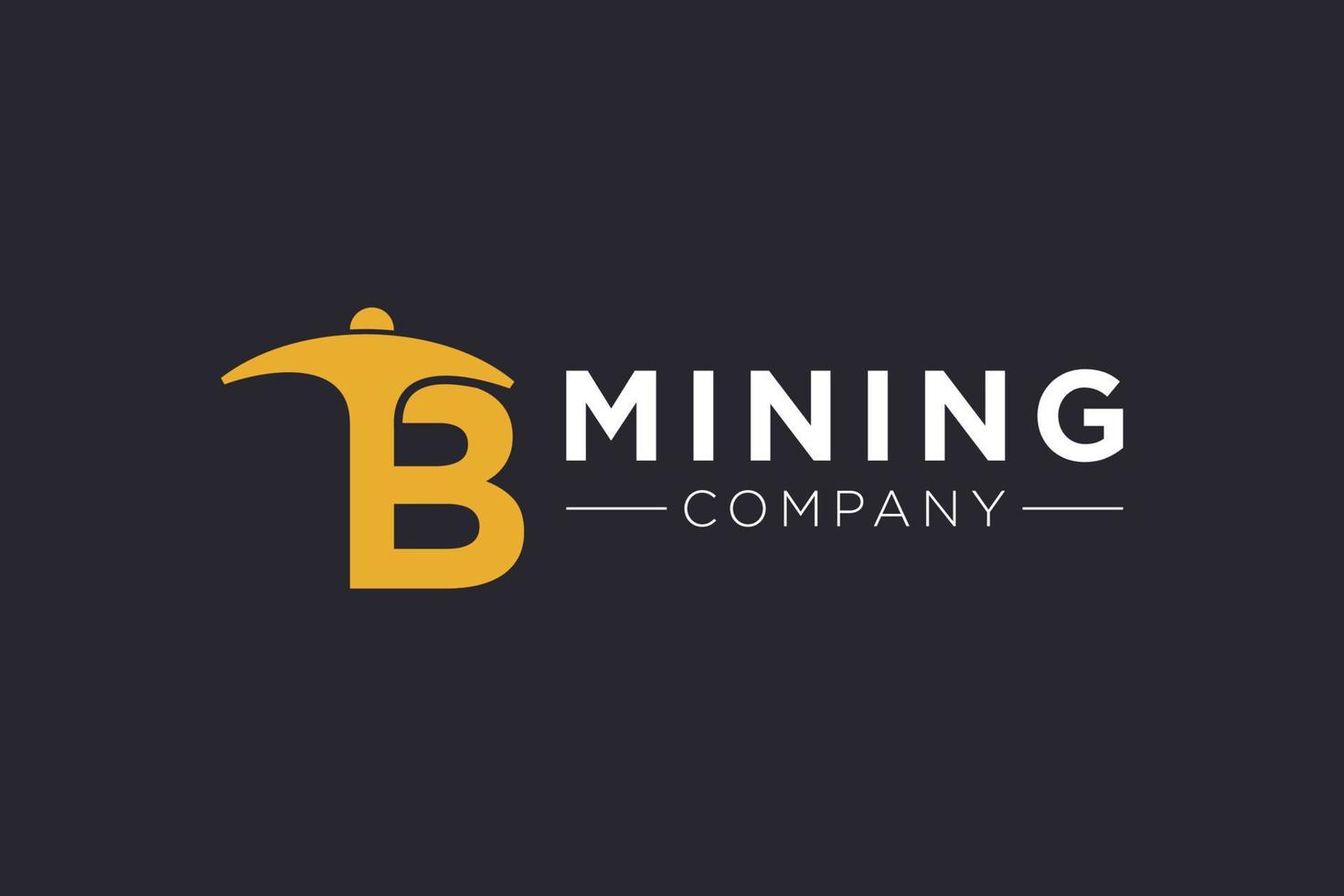 Letter B Mining logo icon design template vector illustration