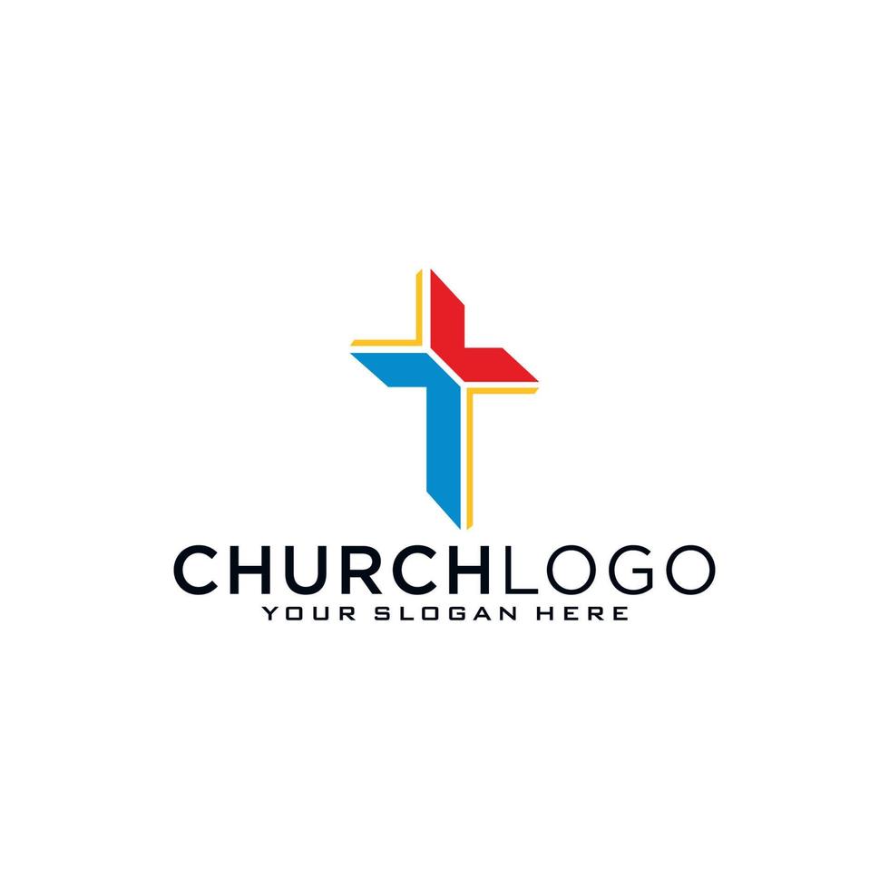 Church logo. Christian symbols. The Cross of Jesus, the fire of the Holy Spirit and the dove. vector