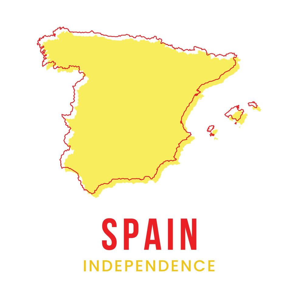 Outline Map of Spain Vector Design Template.