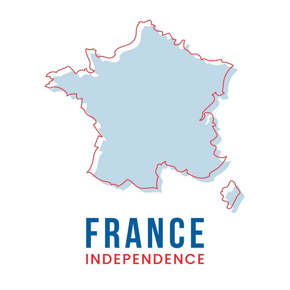 Outline Map of France Vector Design Template.