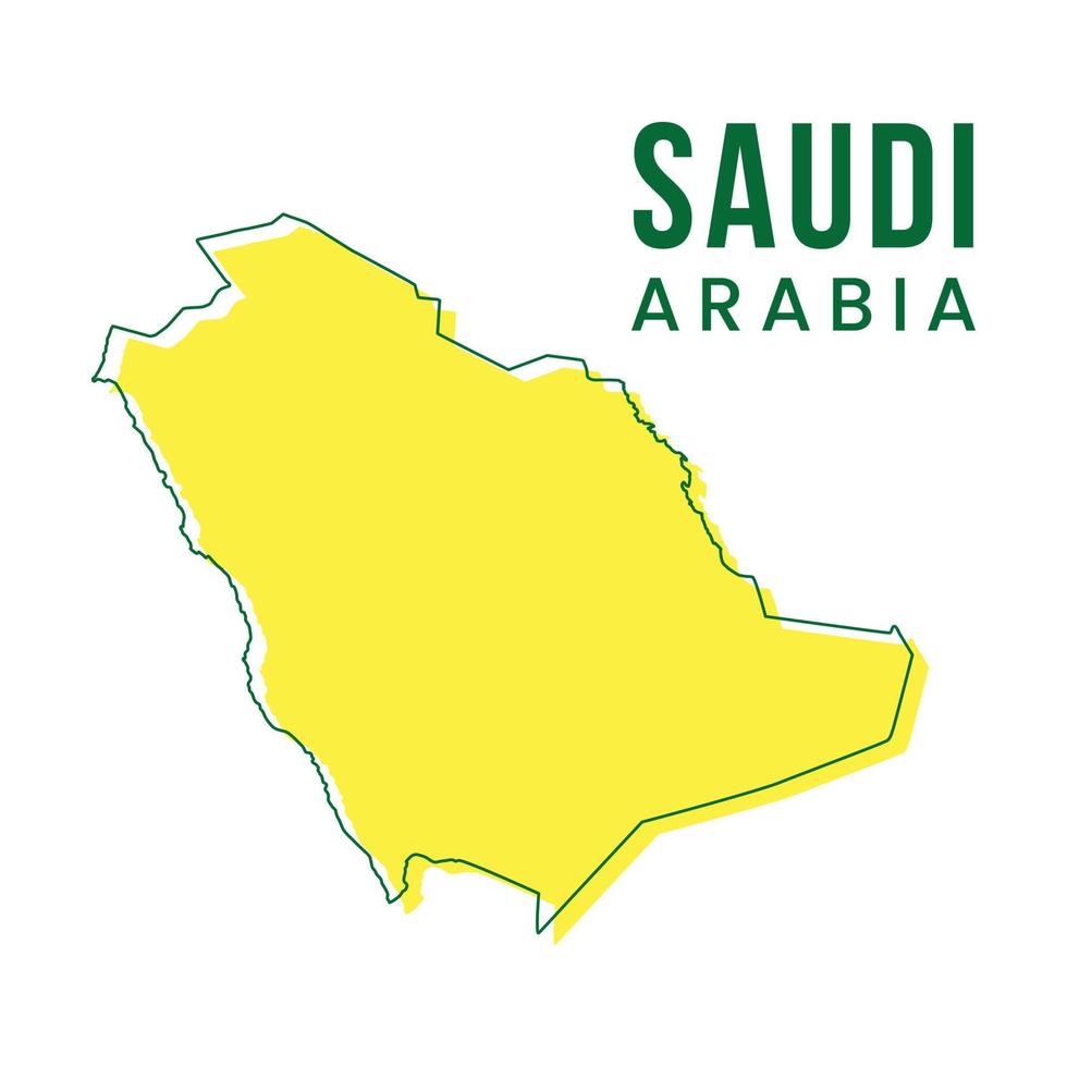 mapa de contorno de la plantilla de diseño vectorial de arabia saudita. vector