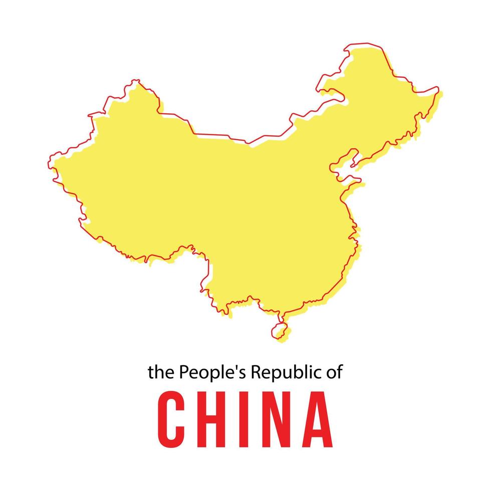 Outline Map of China Vector Design Template.