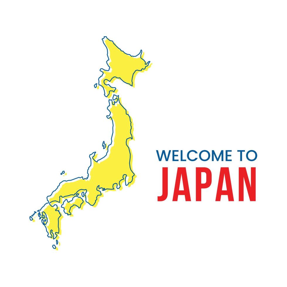 mapa de contorno de la plantilla de diseño de vectores de Japón.