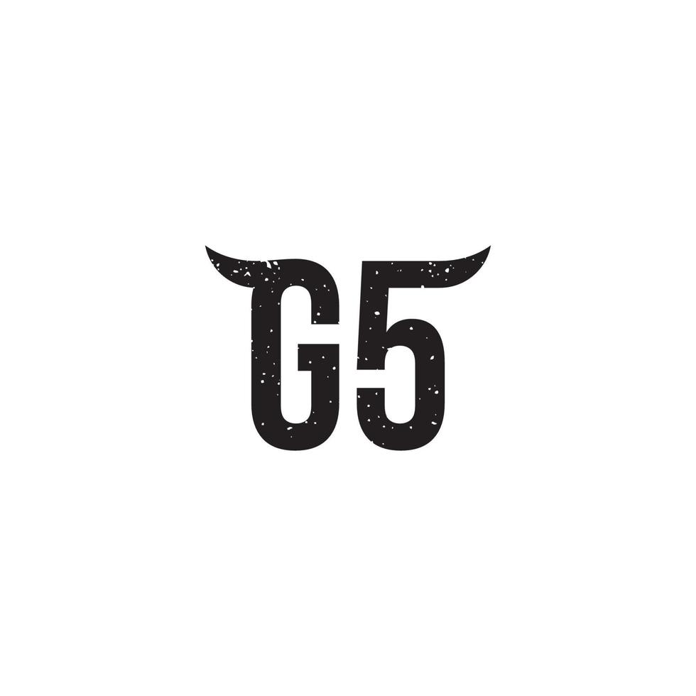 diseño de icono o logotipo de g5 y cuernos vector