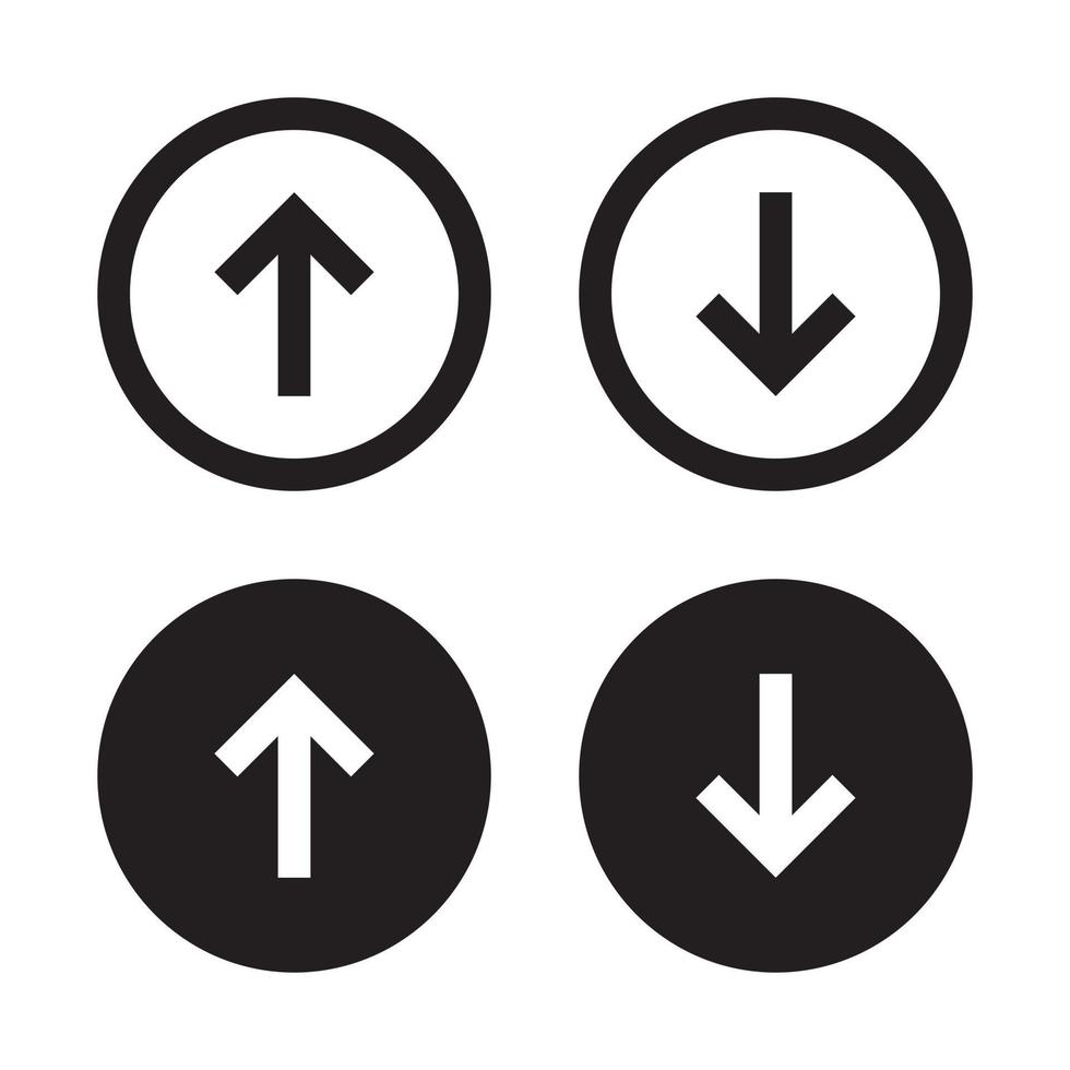 Up and down arrow icon vector. Upload and download button vector
