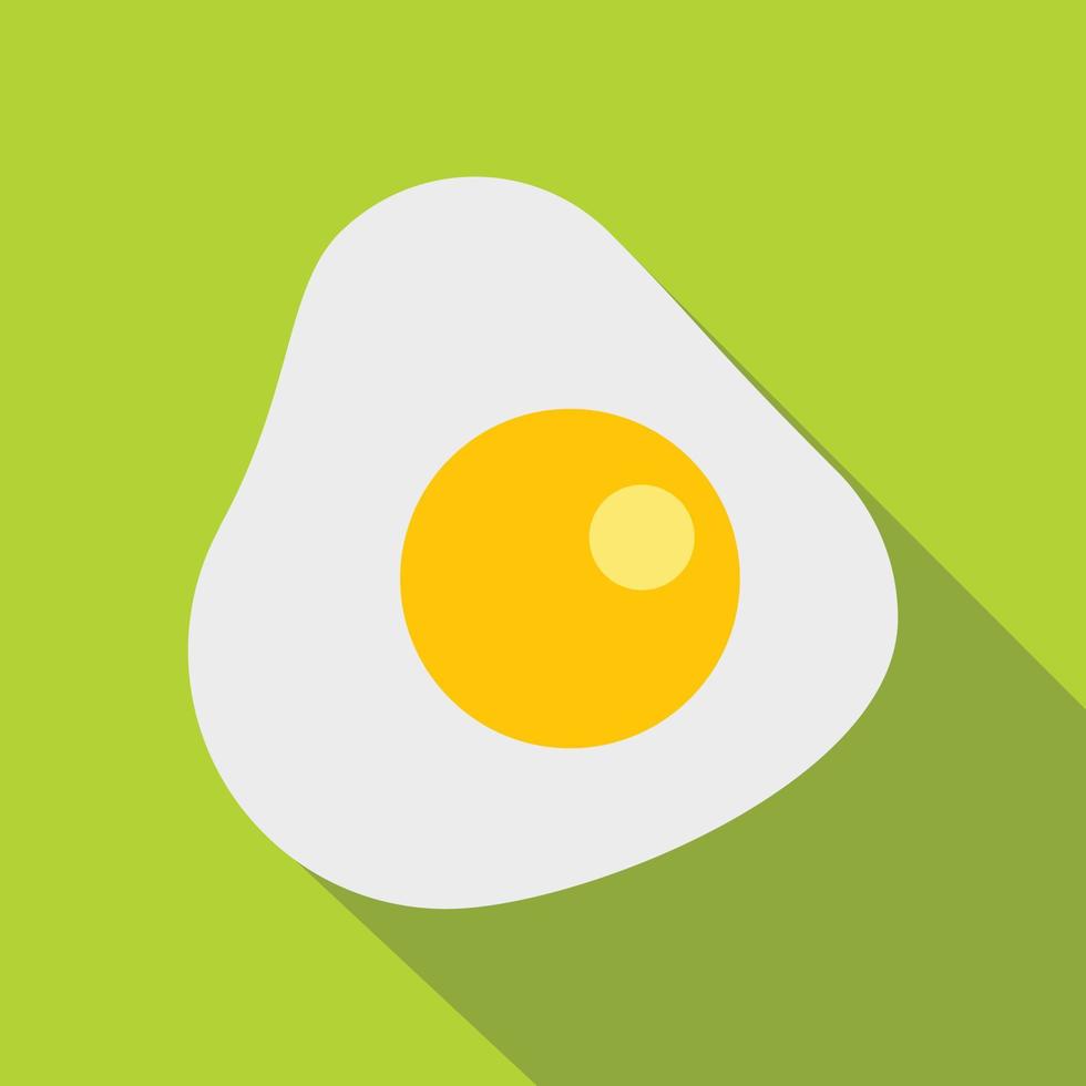 icono de huevo frito, estilo plano vector