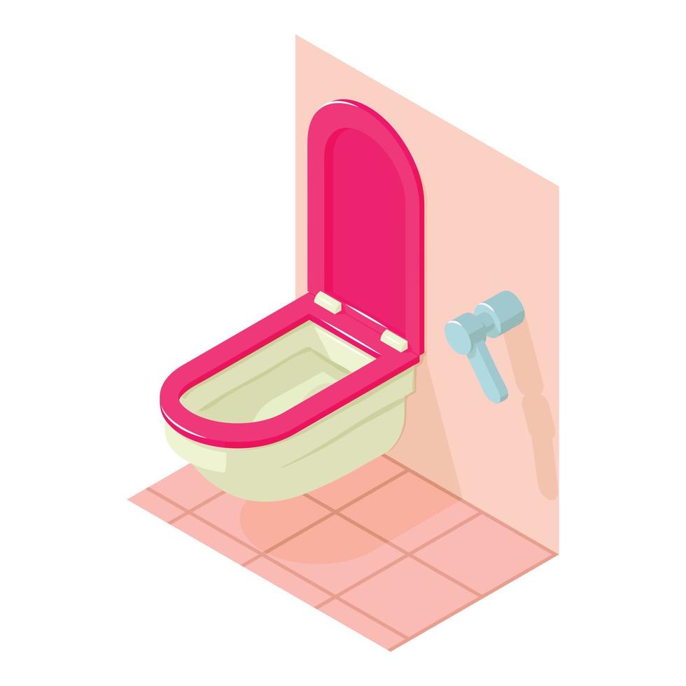 Home toilet icon, isometric style vector