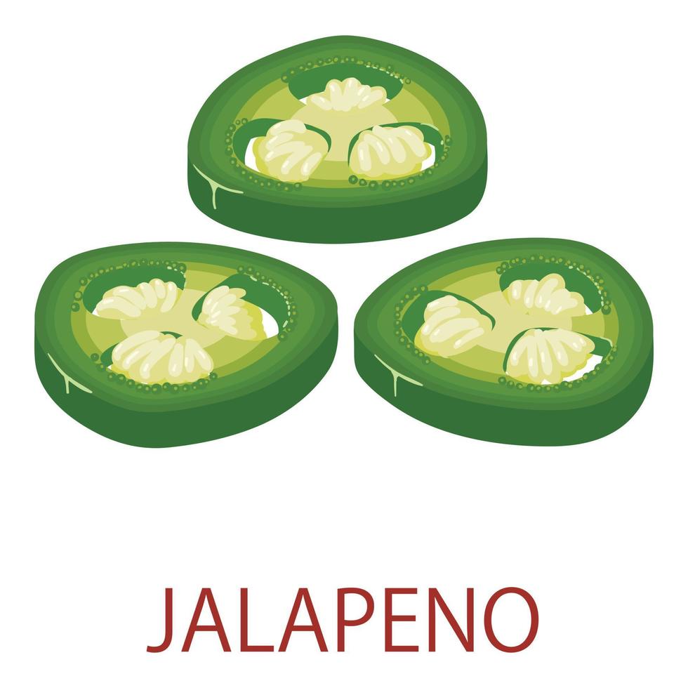 Jalapeno icon, isometric style vector